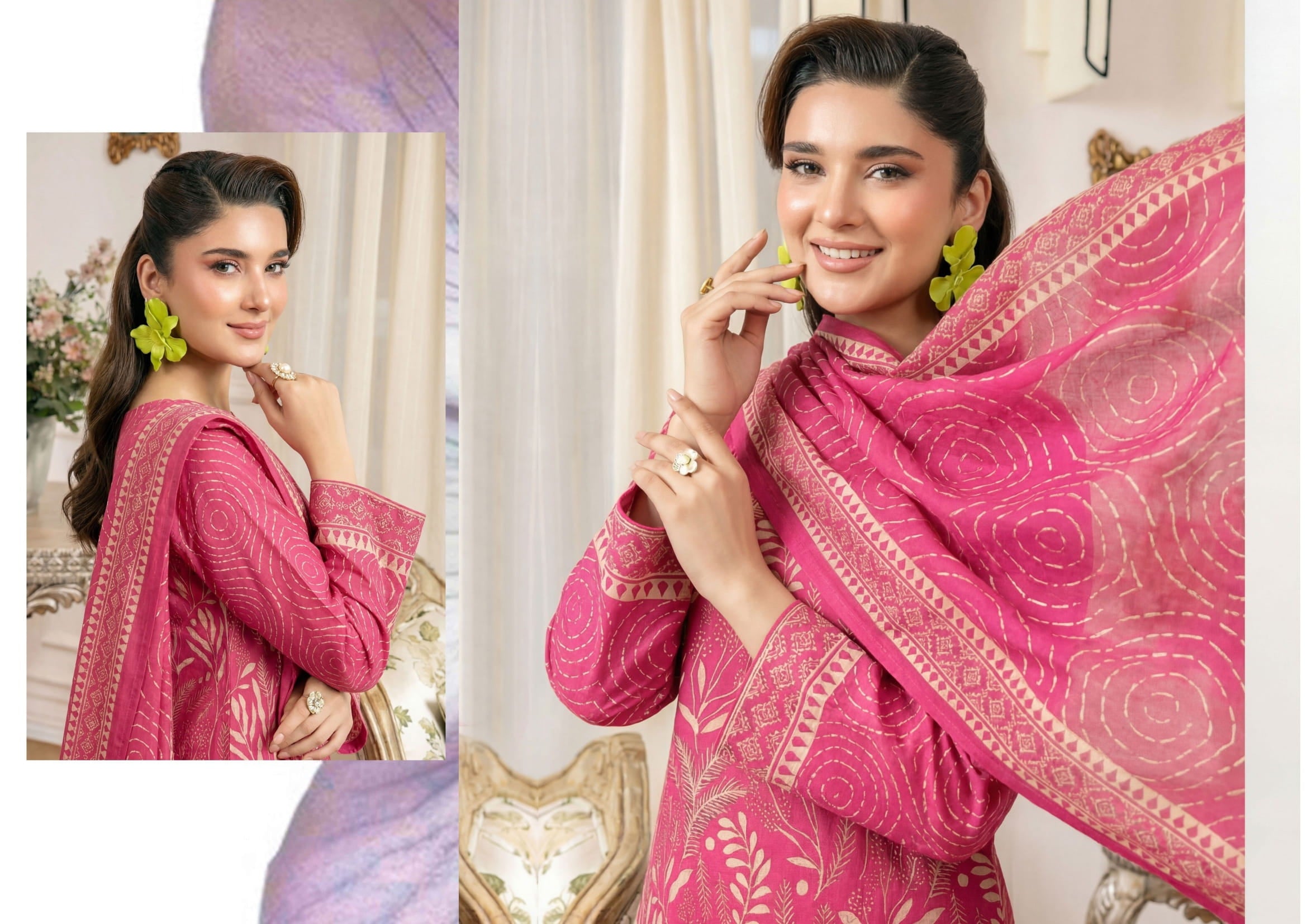 3PC UN-STITCHED LAWN RCL-09