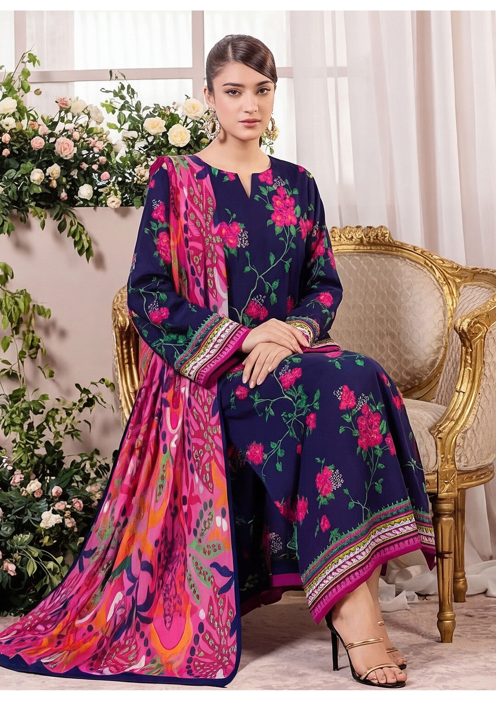 3PC UN-STITCHED LAWN RCL-10