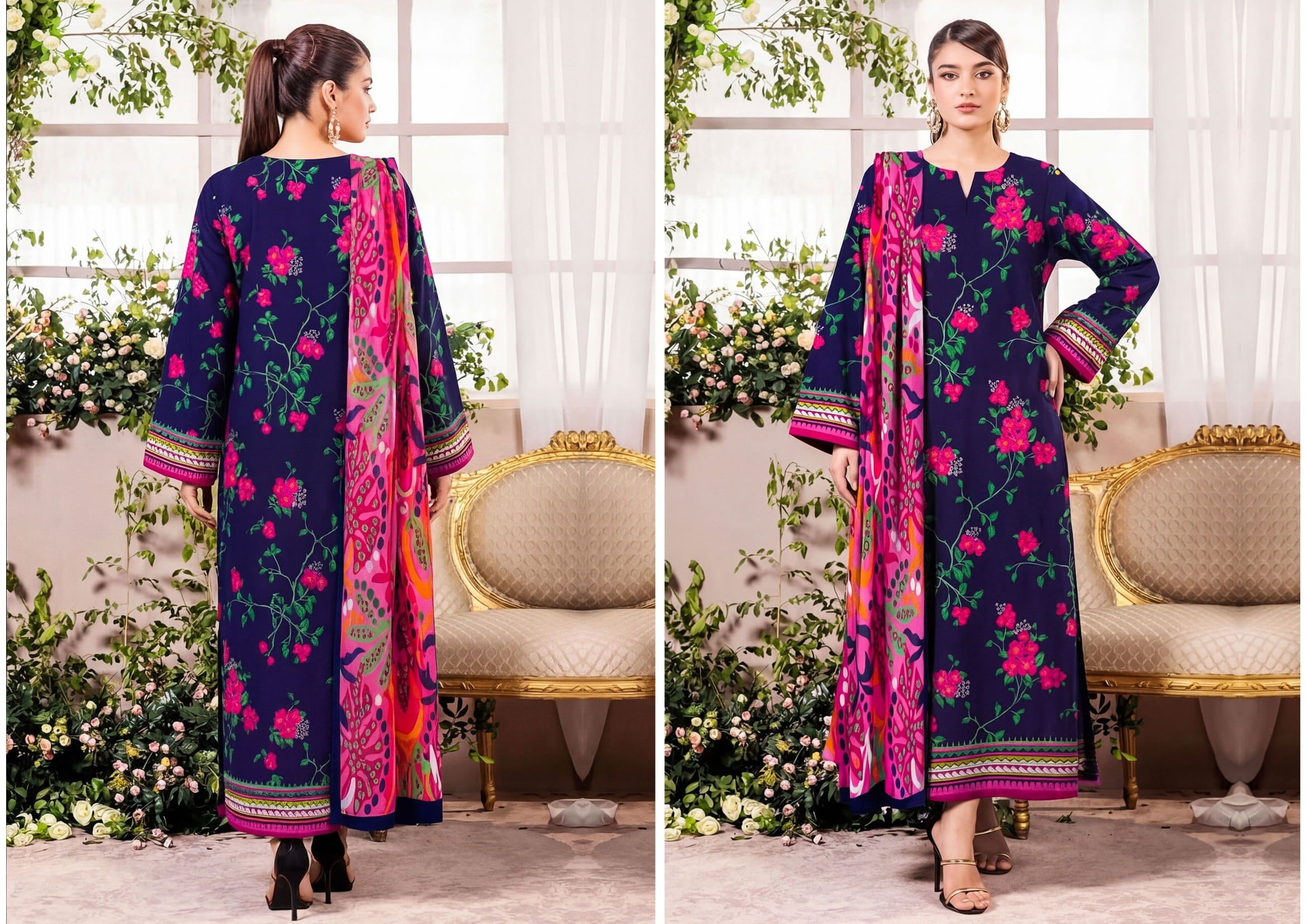 3PC UN-STITCHED LAWN RCL-10