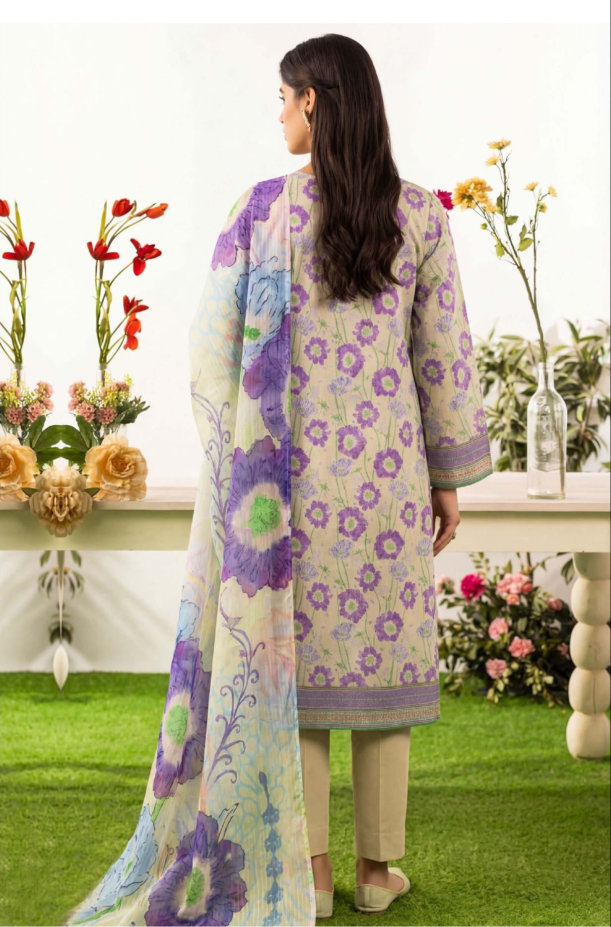 3PC UN-STITCHED LAWN RCL-45