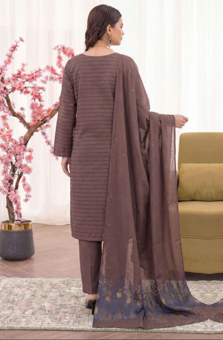 3PC UN-STITCHED JACQUARD LAWN RJL-6