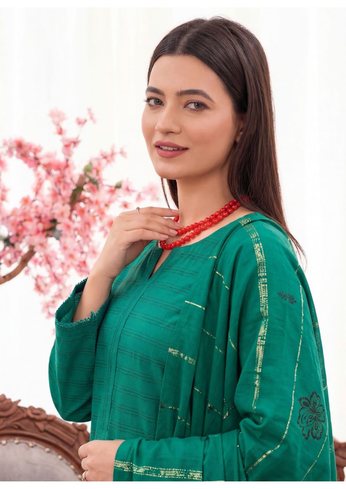 3PC UN-STITCHED JACQUARD LAWN RJL-10