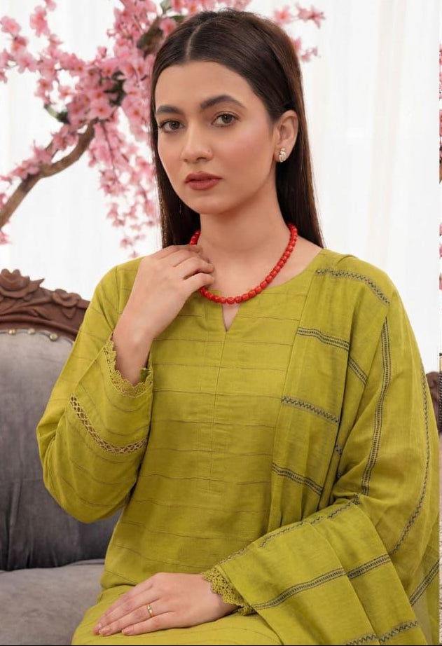 3PC UN-STITCHED JACQUARD LAWN RJL-1