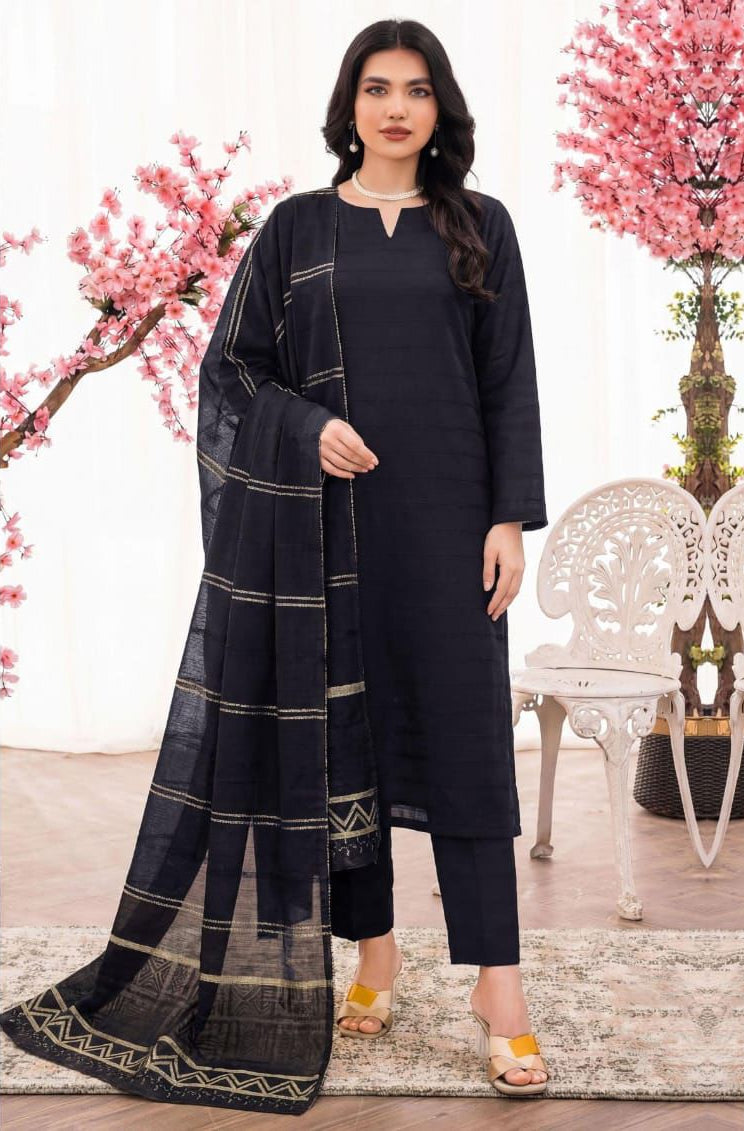 3PC UN-STITCHED JACQUARD LAWN RJL-3