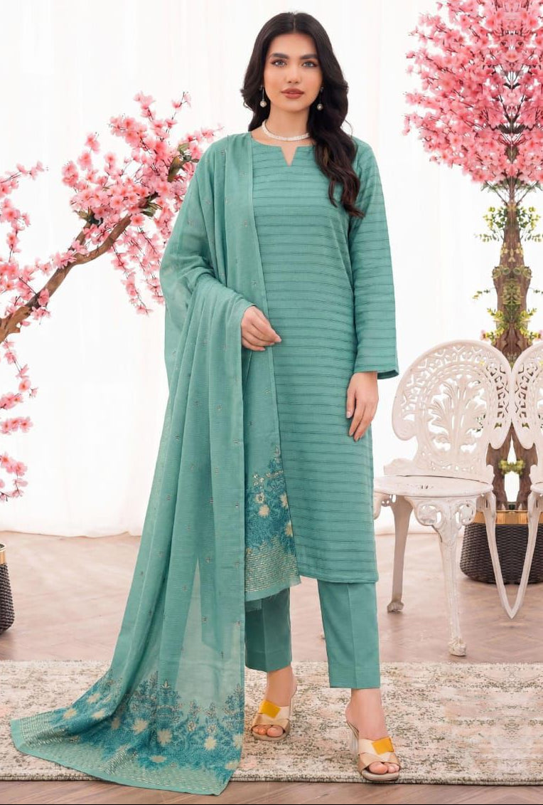3PC UN-STITCHED JACQUARD LAWN RJL-5