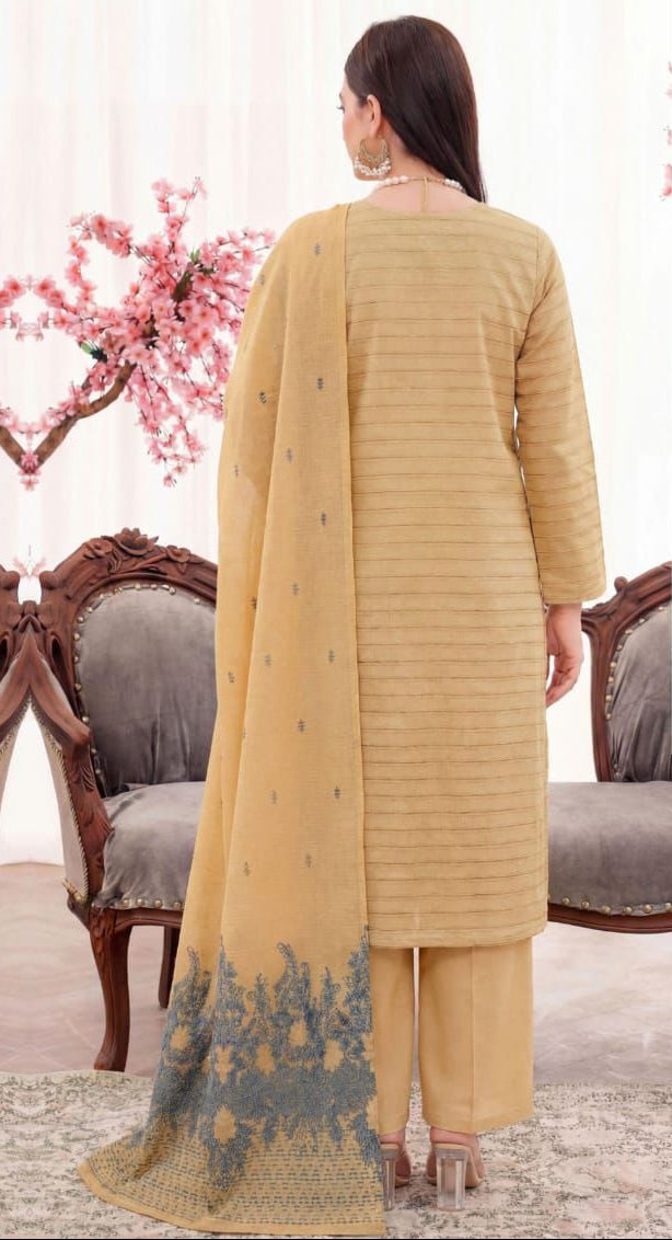 3PC UN-STITCHED JACQUARD LAWN RJL-8
