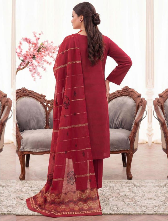 3PC UN-STITCHED JACQUARD LAWN RJL-2