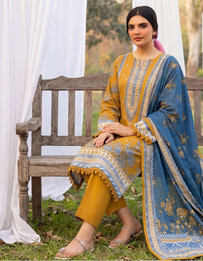 3PC UN-STITCHED LAWN RCL-31