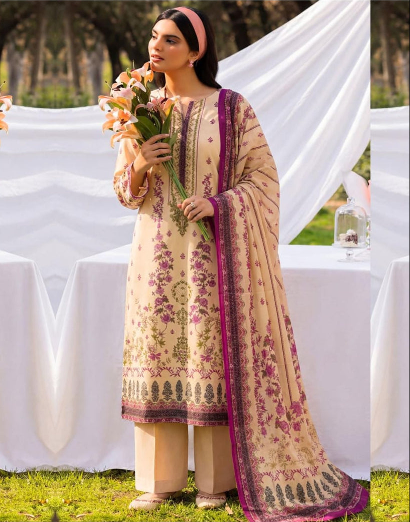 3PC UN-STITCHED LAWN RCL-37