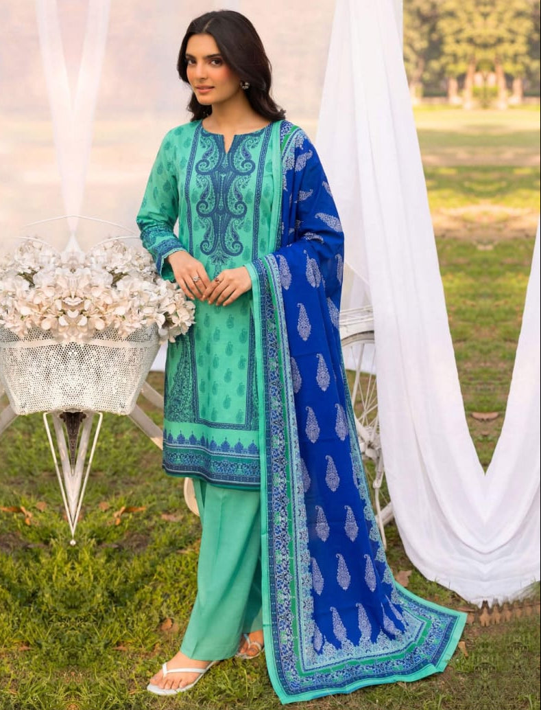 3PC UN-STITCHED LAWN RCL-33