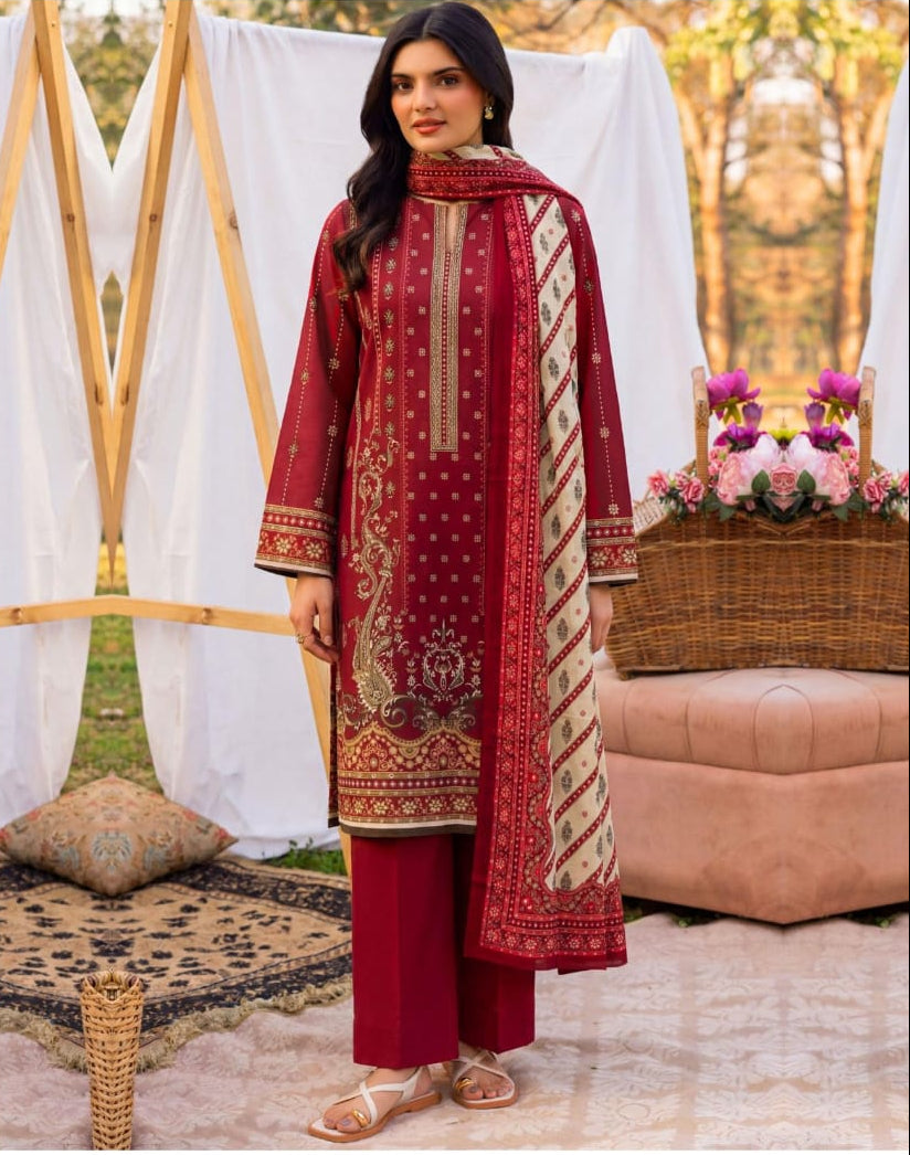 3PC UN-STITCHED LAWN RCL-38