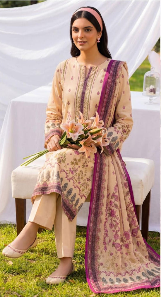 3PC UN-STITCHED LAWN RCL-37