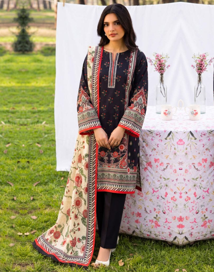 3PC UN-STITCHED LAWN RCL-34