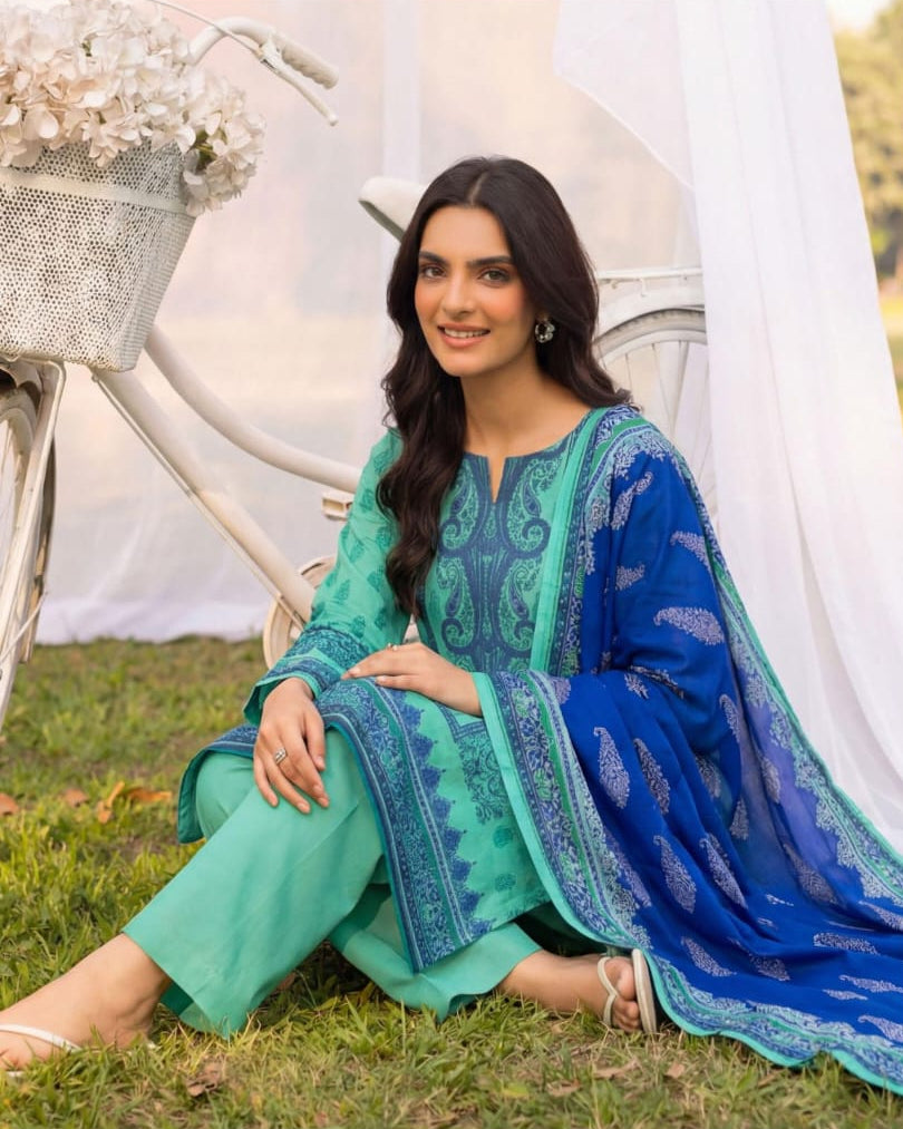 3PC UN-STITCHED LAWN RCL-33