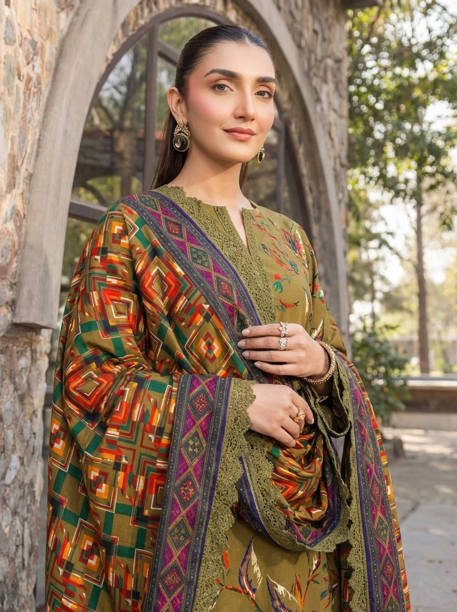 3PC UN-STITCHED LAWN RCL-59
