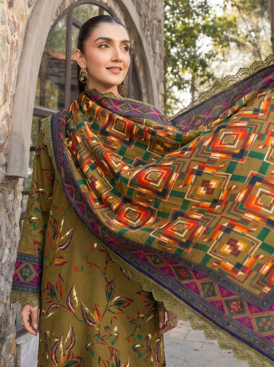 3PC UN-STITCHED LAWN RCL-59