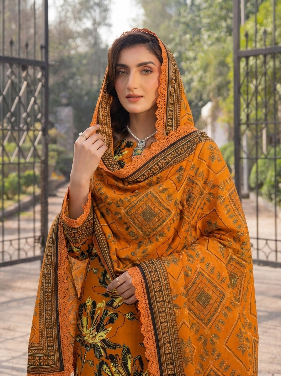 3PC UN-STITCHED LAWN RCL-57
