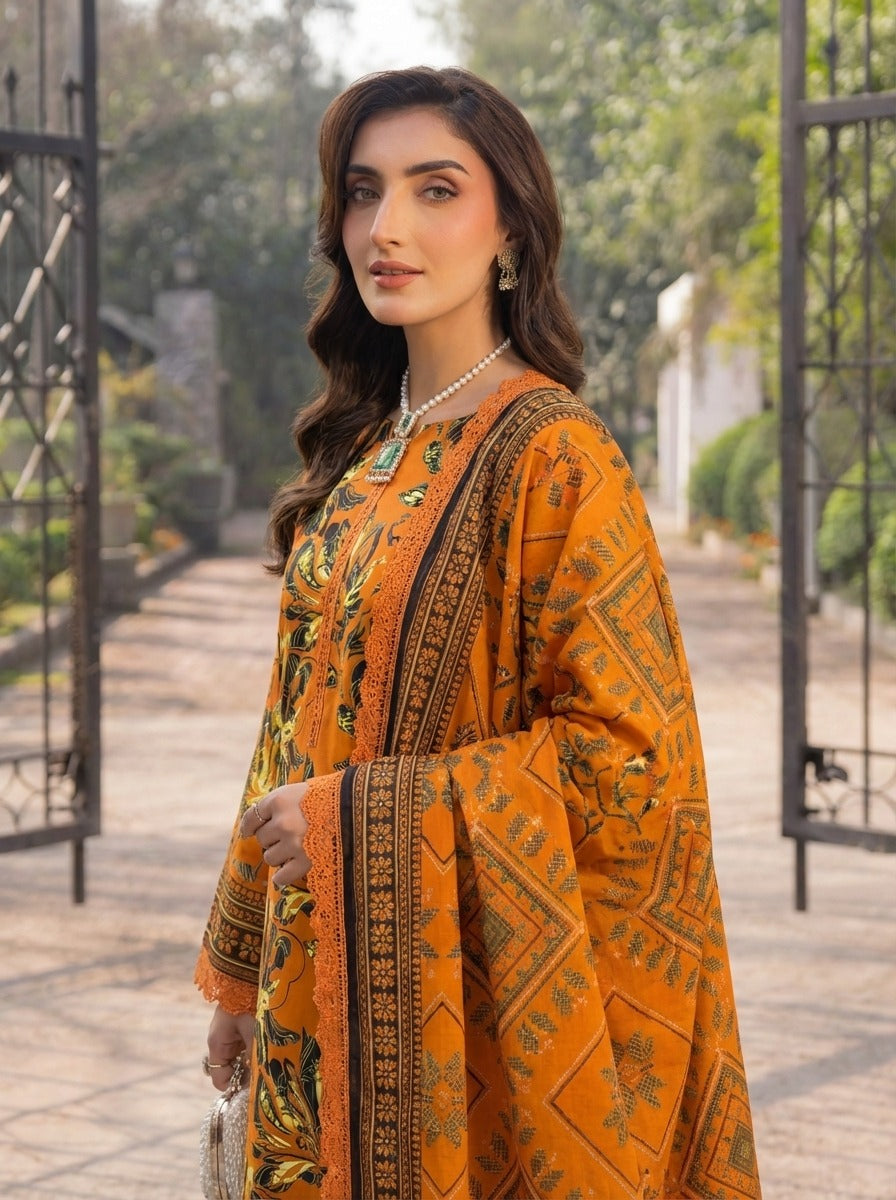 3PC UN-STITCHED LAWN RCL-57