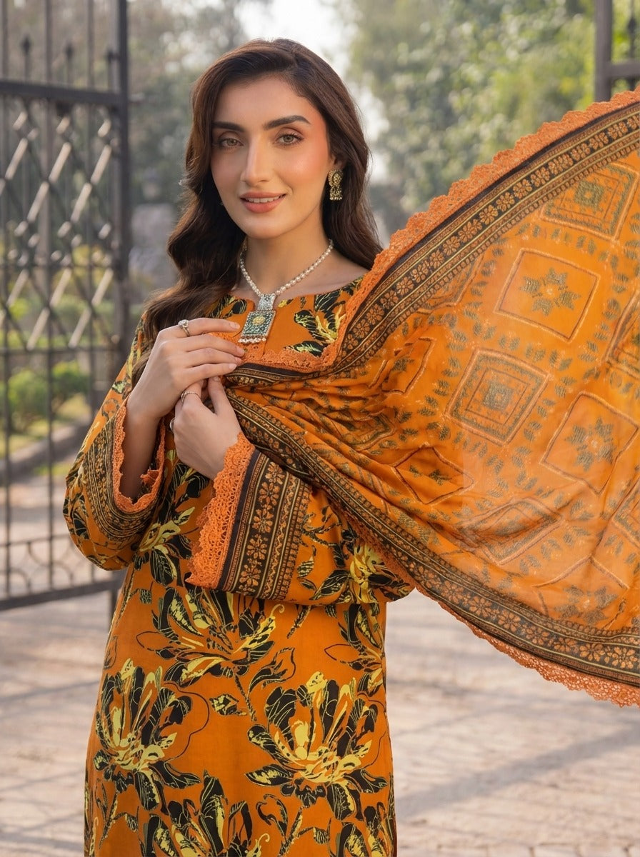 3PC UN-STITCHED LAWN RCL-57