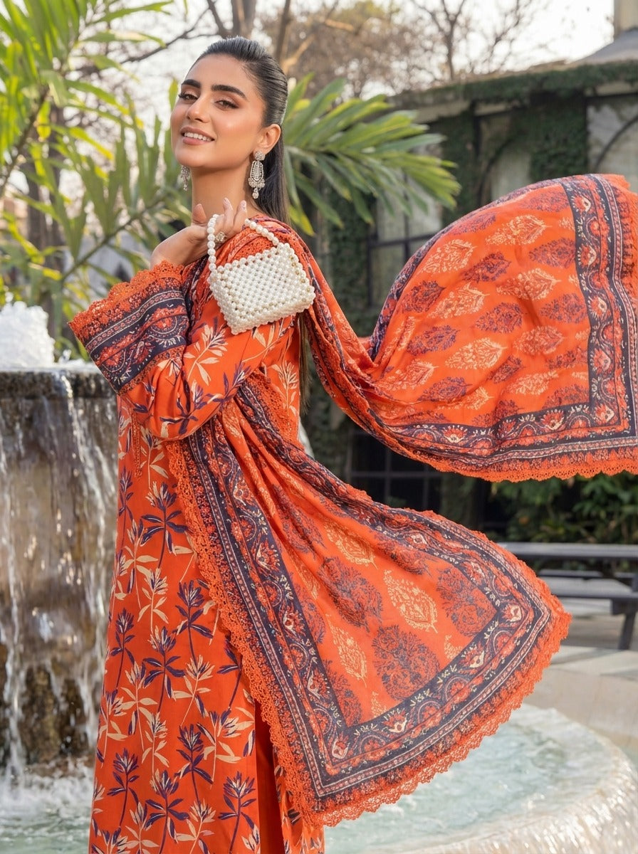 3PC UN-STITCHED LAWN RCL-56