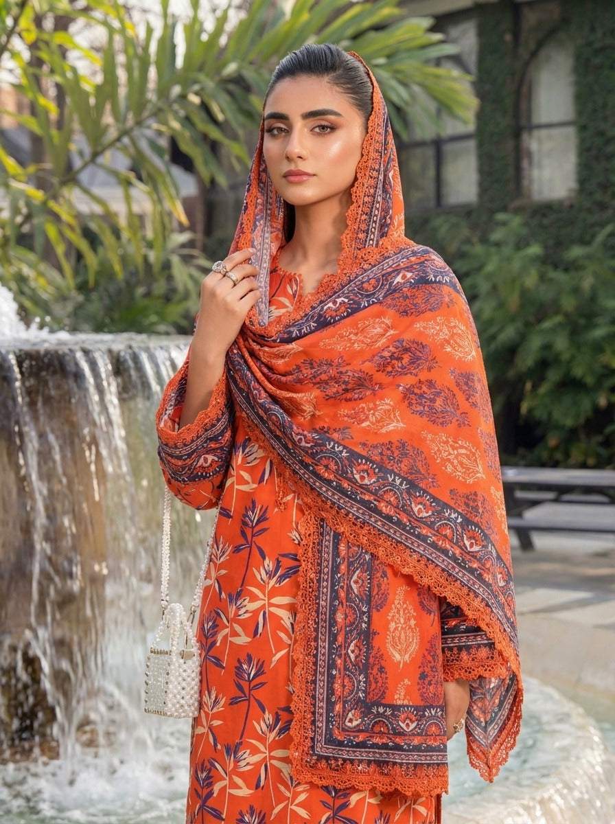 3PC UN-STITCHED LAWN RCL-56