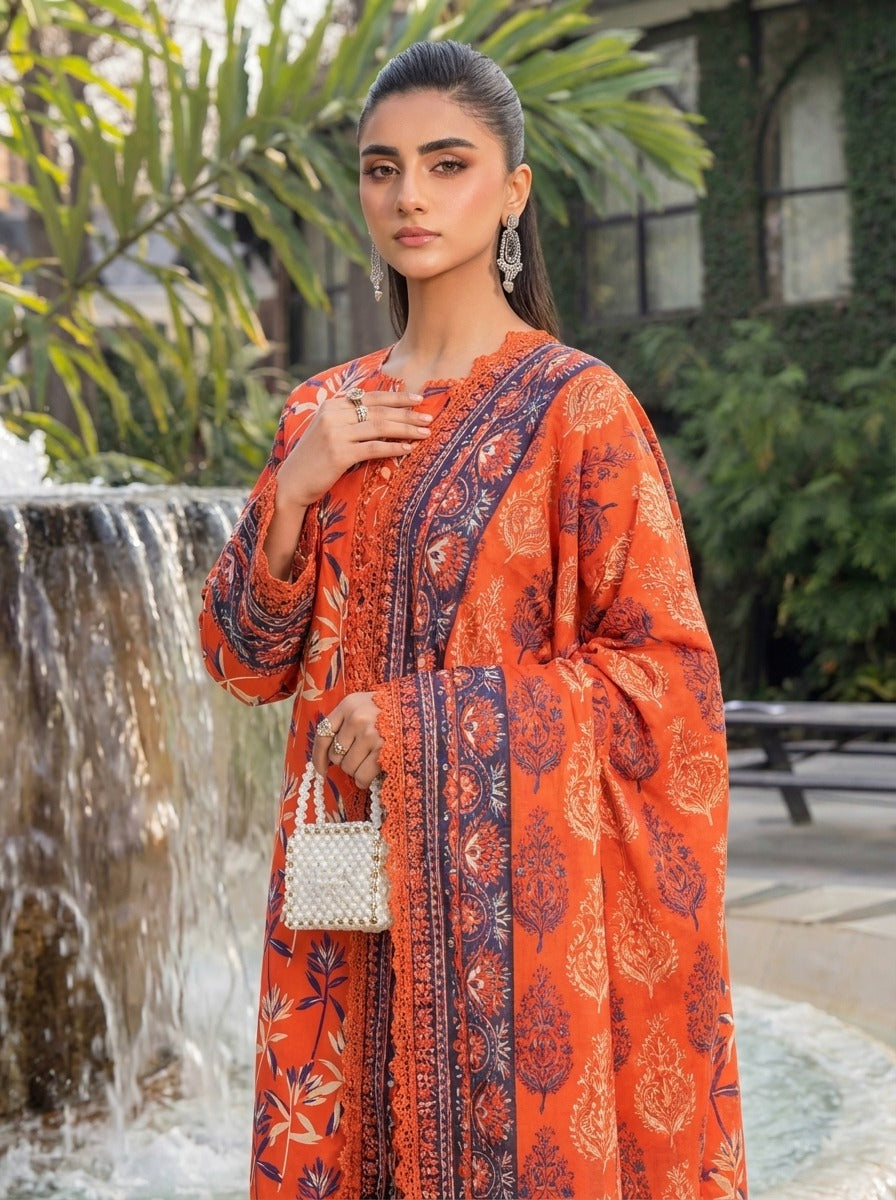 3PC UN-STITCHED LAWN RCL-56