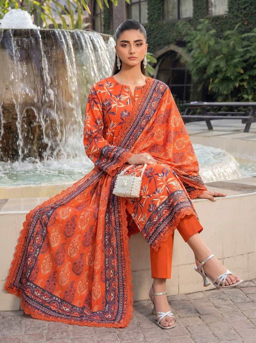 3PC UN-STITCHED LAWN RCL-56