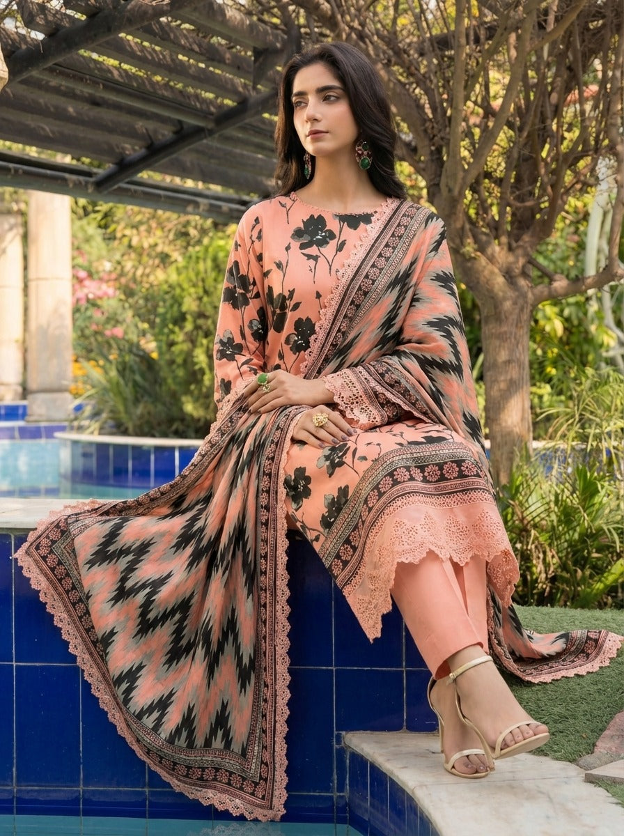 3PC UN-STITCHED LAWN RCL-55
