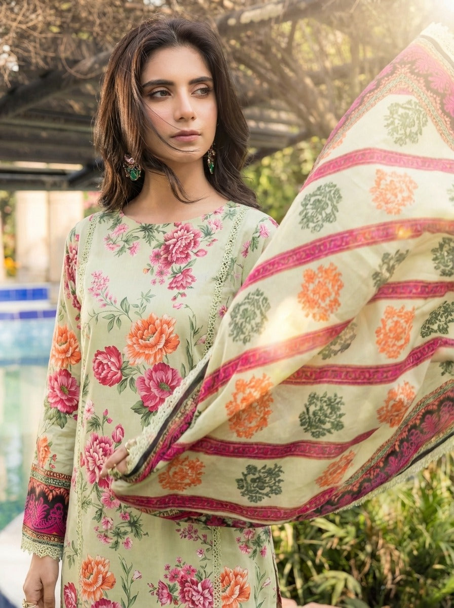 3PC UN-STITCHED LAWN RCL-54