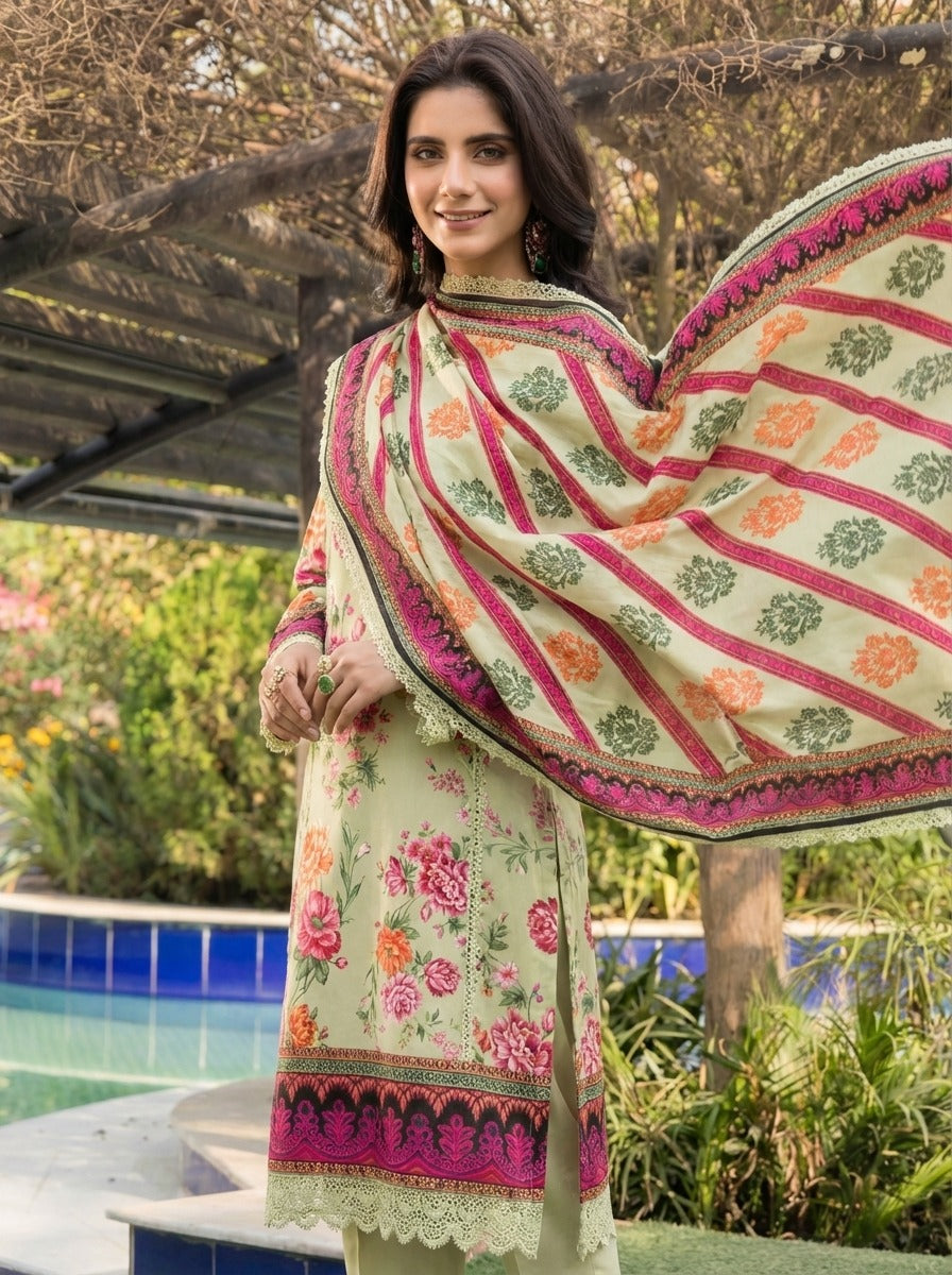 3PC UN-STITCHED LAWN RCL-54