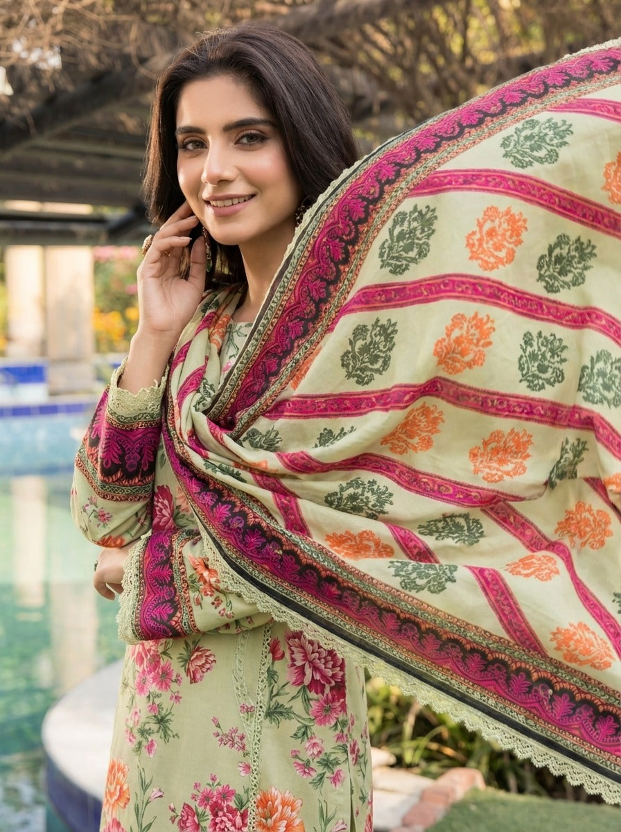 3PC UN-STITCHED LAWN RCL-54