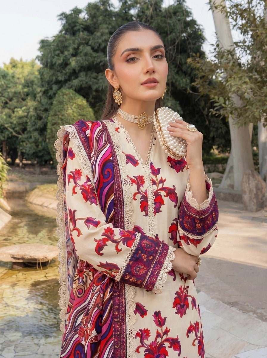3PC UN-STITCHED LAWN RCL-53