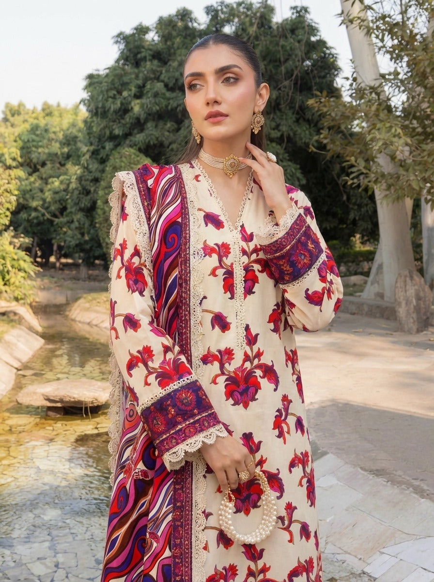 3PC UN-STITCHED LAWN RCL-53