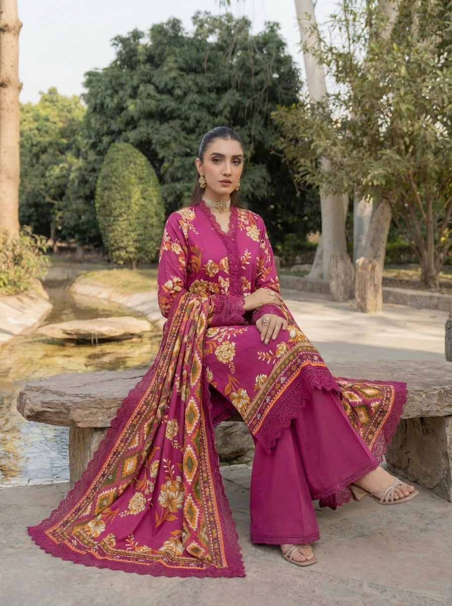 3PC UN-STITCHED LAWN RCL-50