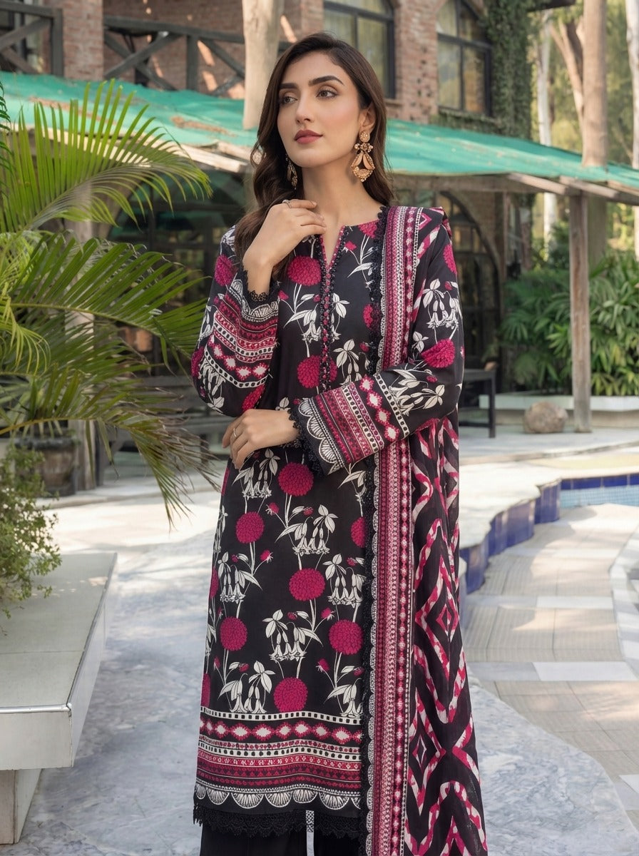 3PC UN-STITCHED LAWN RCL-51