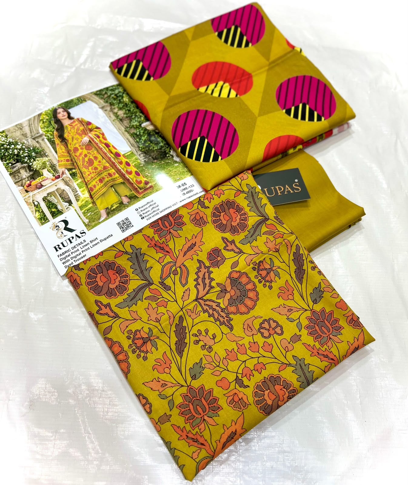 3PC RUPAS DIGITAL PRINT LINEN VL-133-D#04