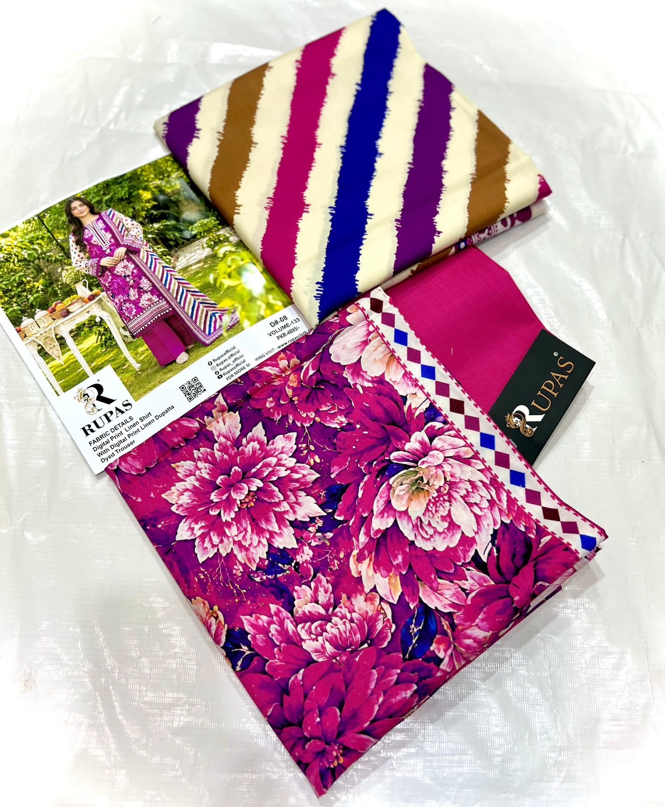 3PC RUPAS DIGITAL PRINT LINEN VL-133-D#06