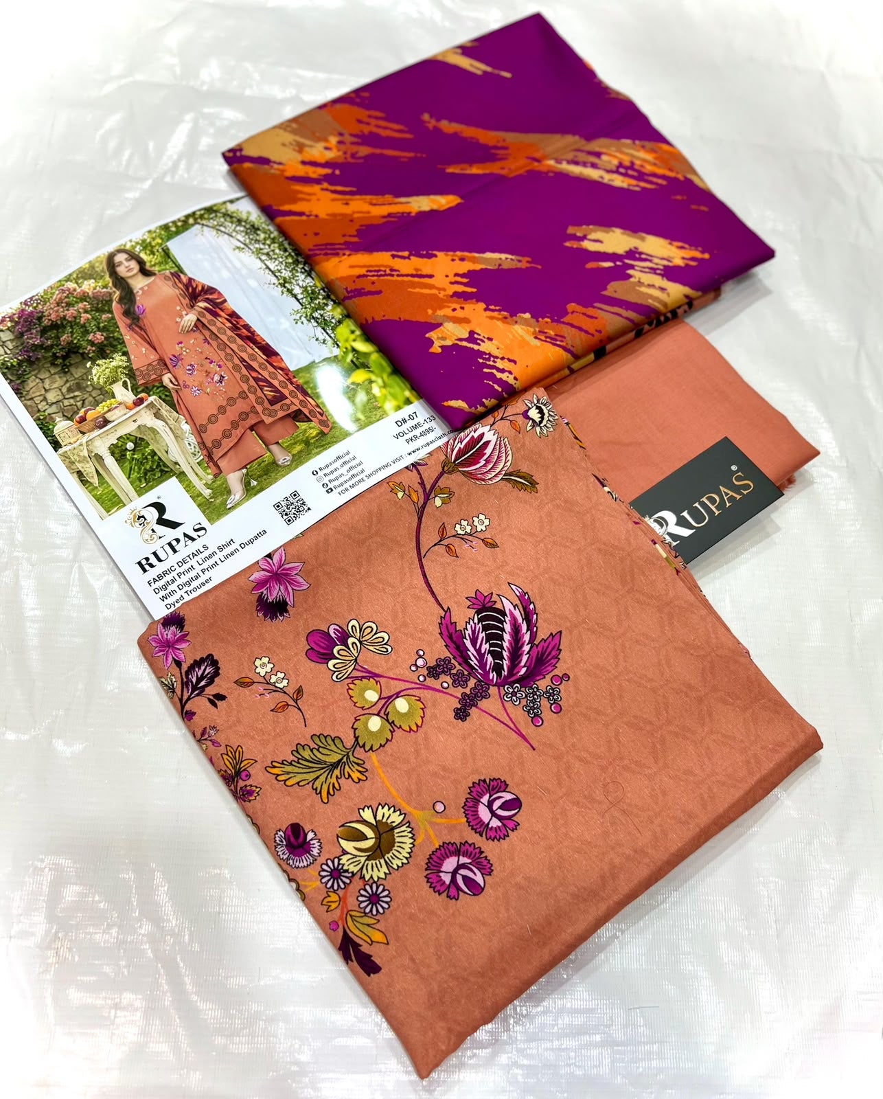 3PC RUPAS DIGITAL PRINT LINEN VL-133-D#08