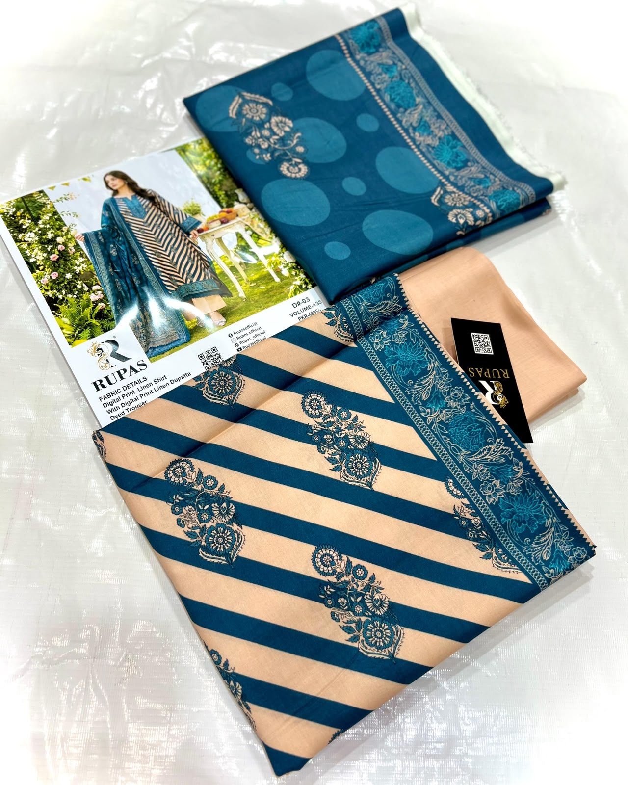 3PC RUPAS DIGITAL PRINT LINEN VL-133-D#05