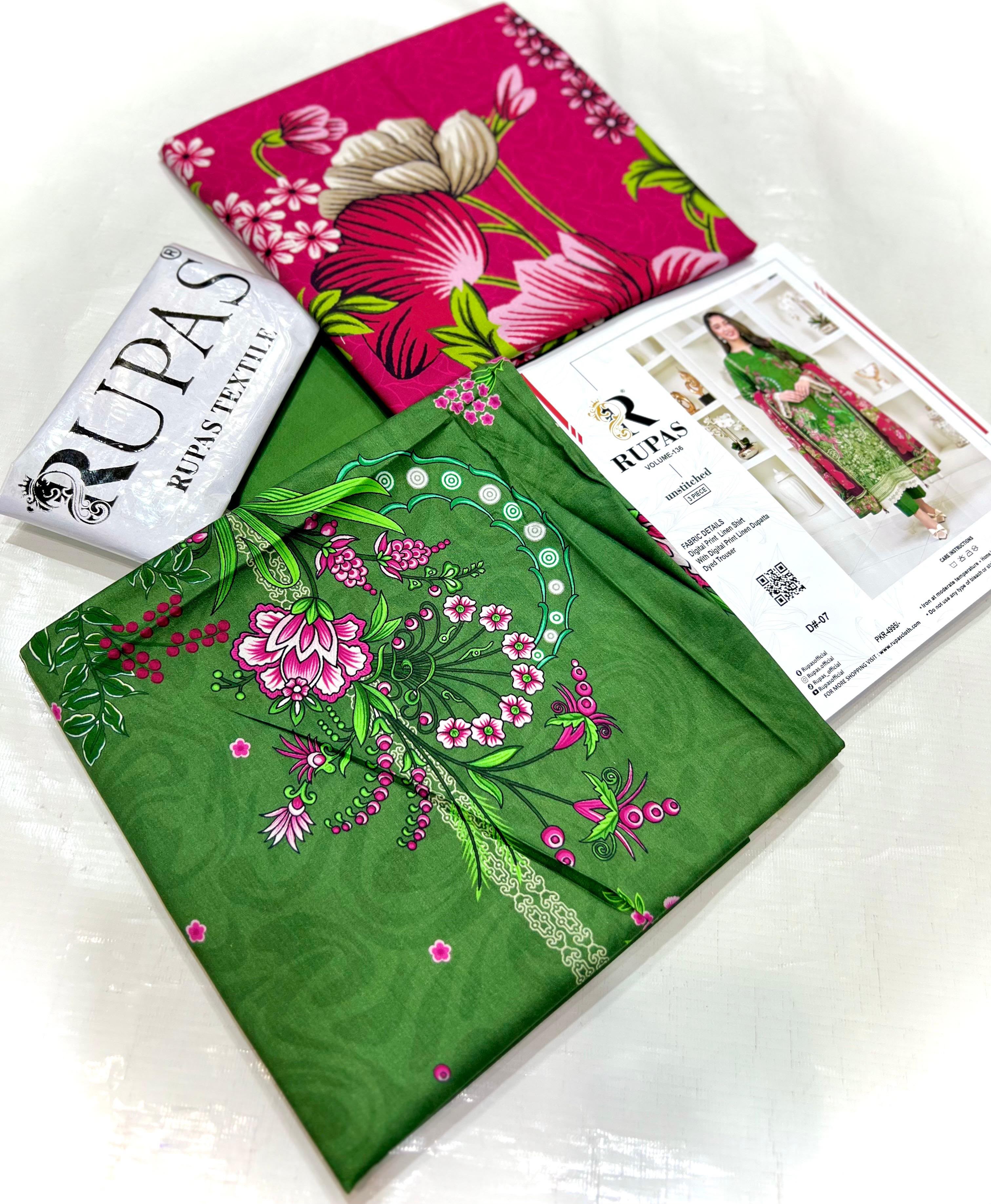 3PC RUPAS DIGITAL PRINT LINEN VL-136-D#06