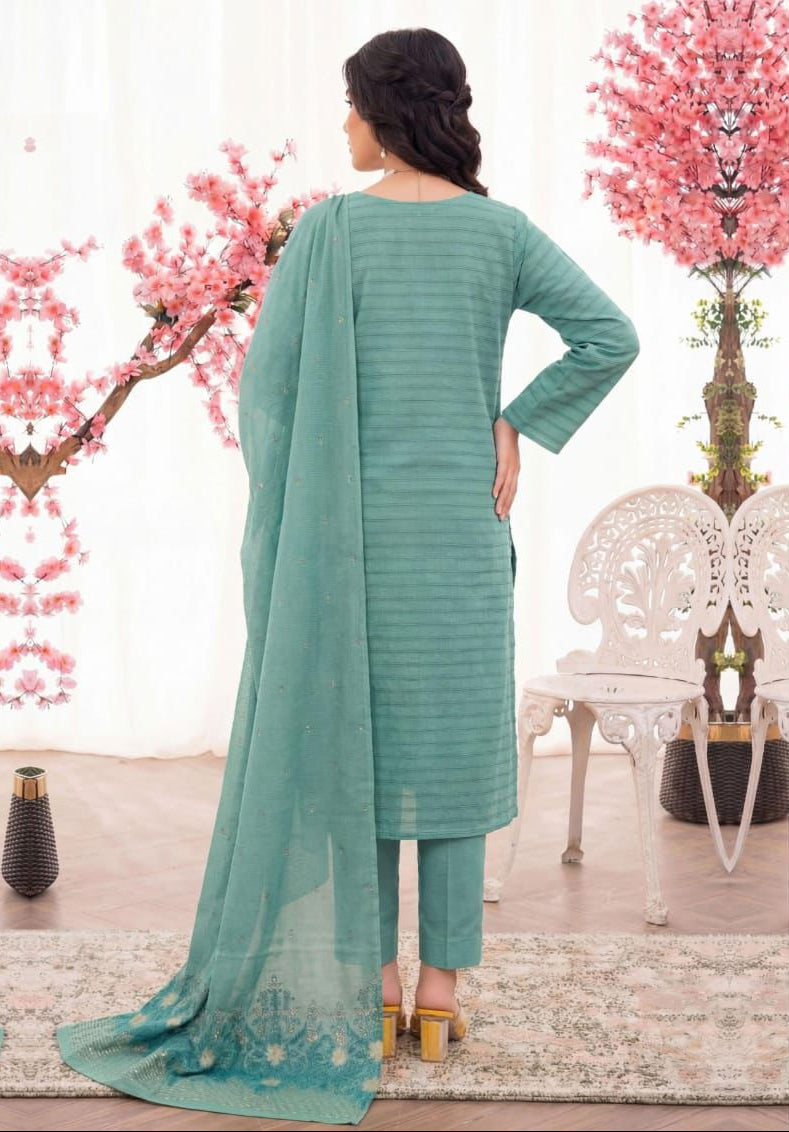 3PC UN-STITCHED JACQUARD LAWN RJL-5