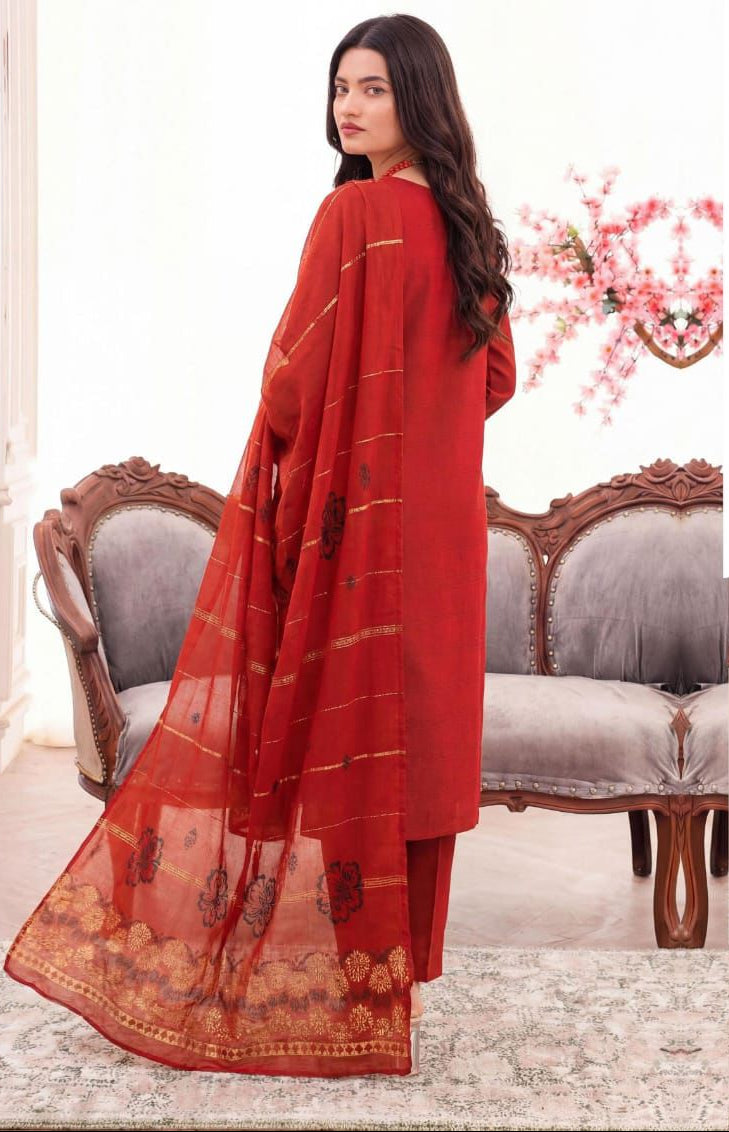 3PC UN-STITCHED JACQUARD LAWN RJL-9