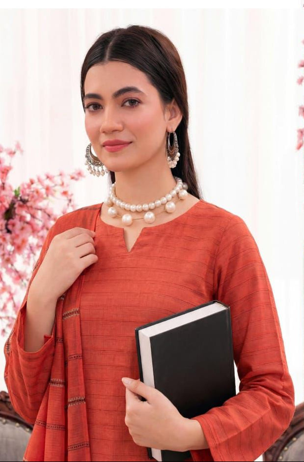 3PC UN-STITCHED JACQUARD LAWN RJL-9