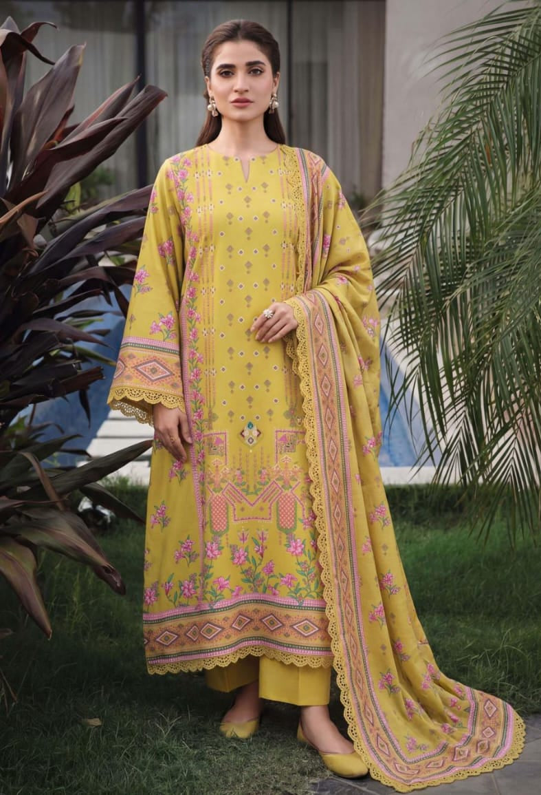 3PC UN-STITCHED LAWN RCL-89