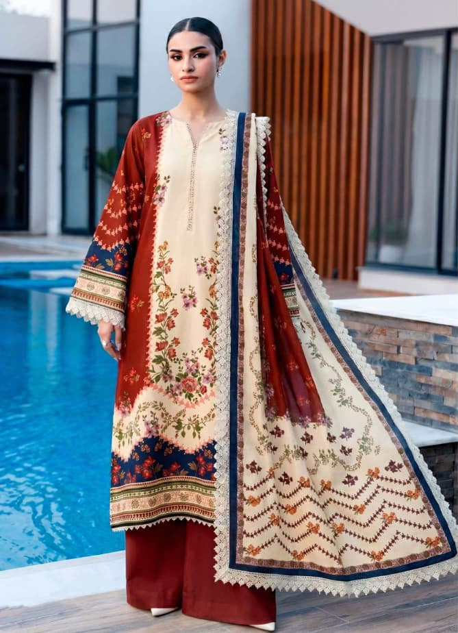 3PC UN-STITCHED LAWN RCL-91