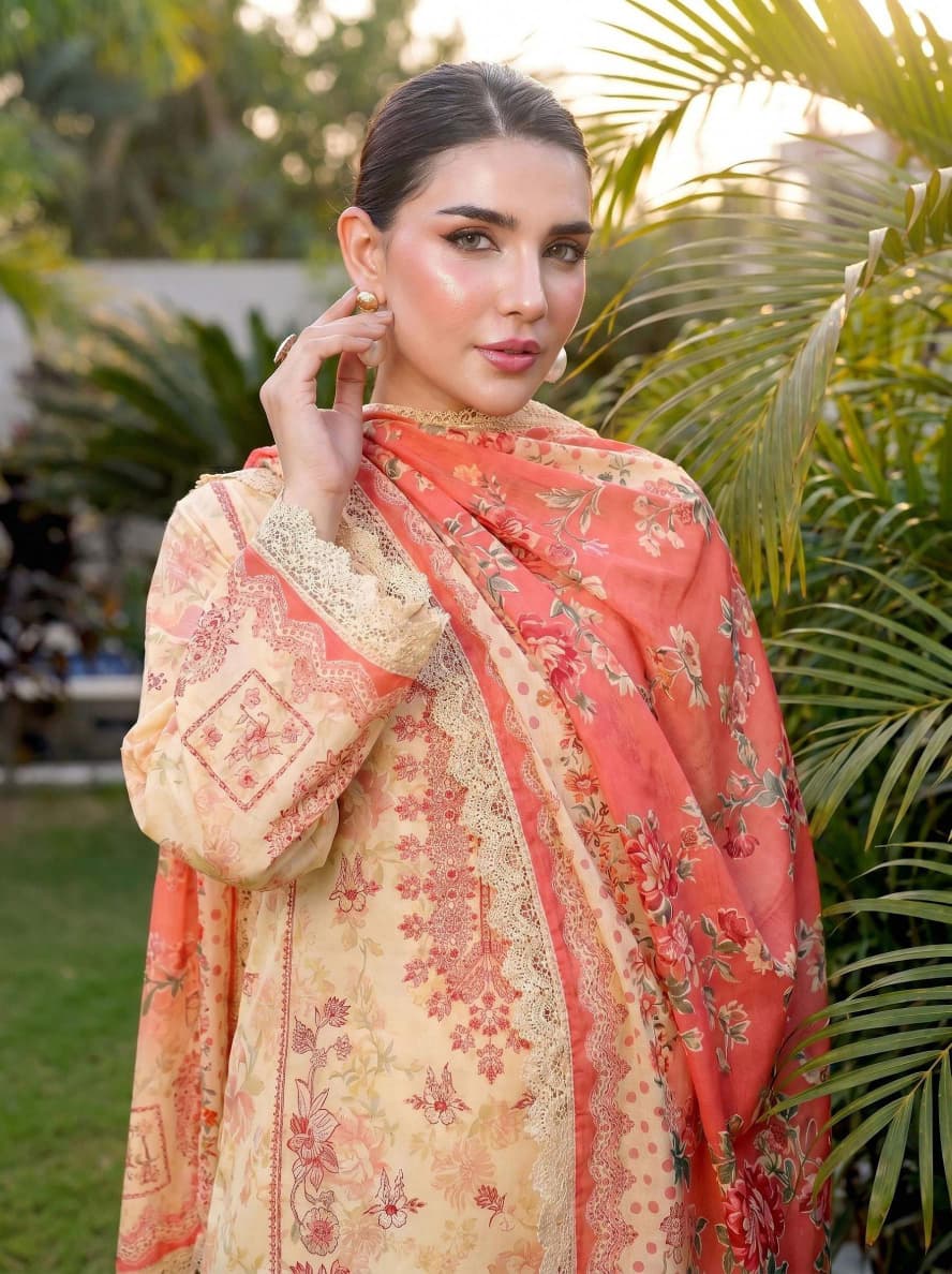 3PC UN-STITCHED LAWN RCL-98