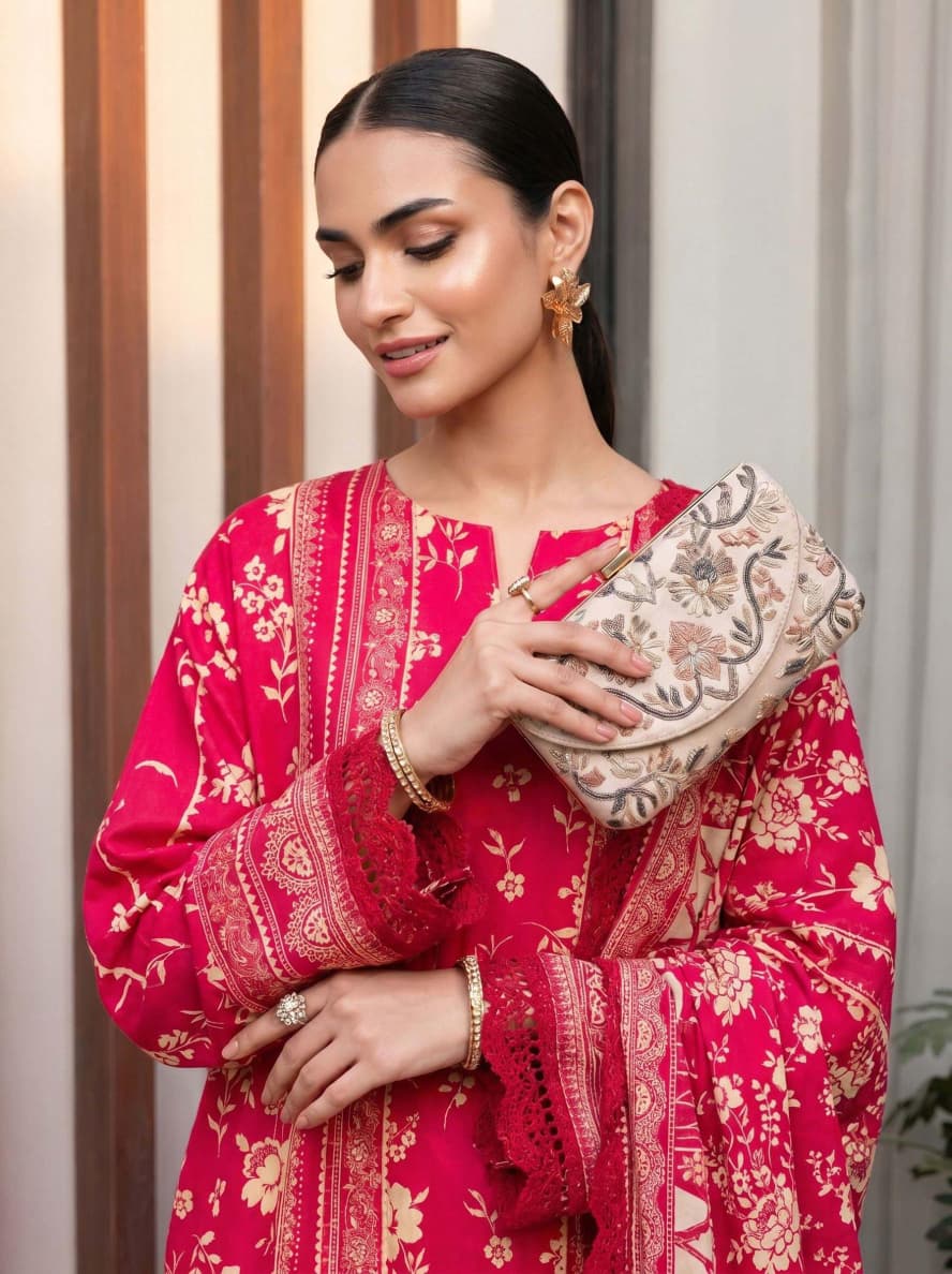 3PC UN-STITCHED LAWN RCL-95