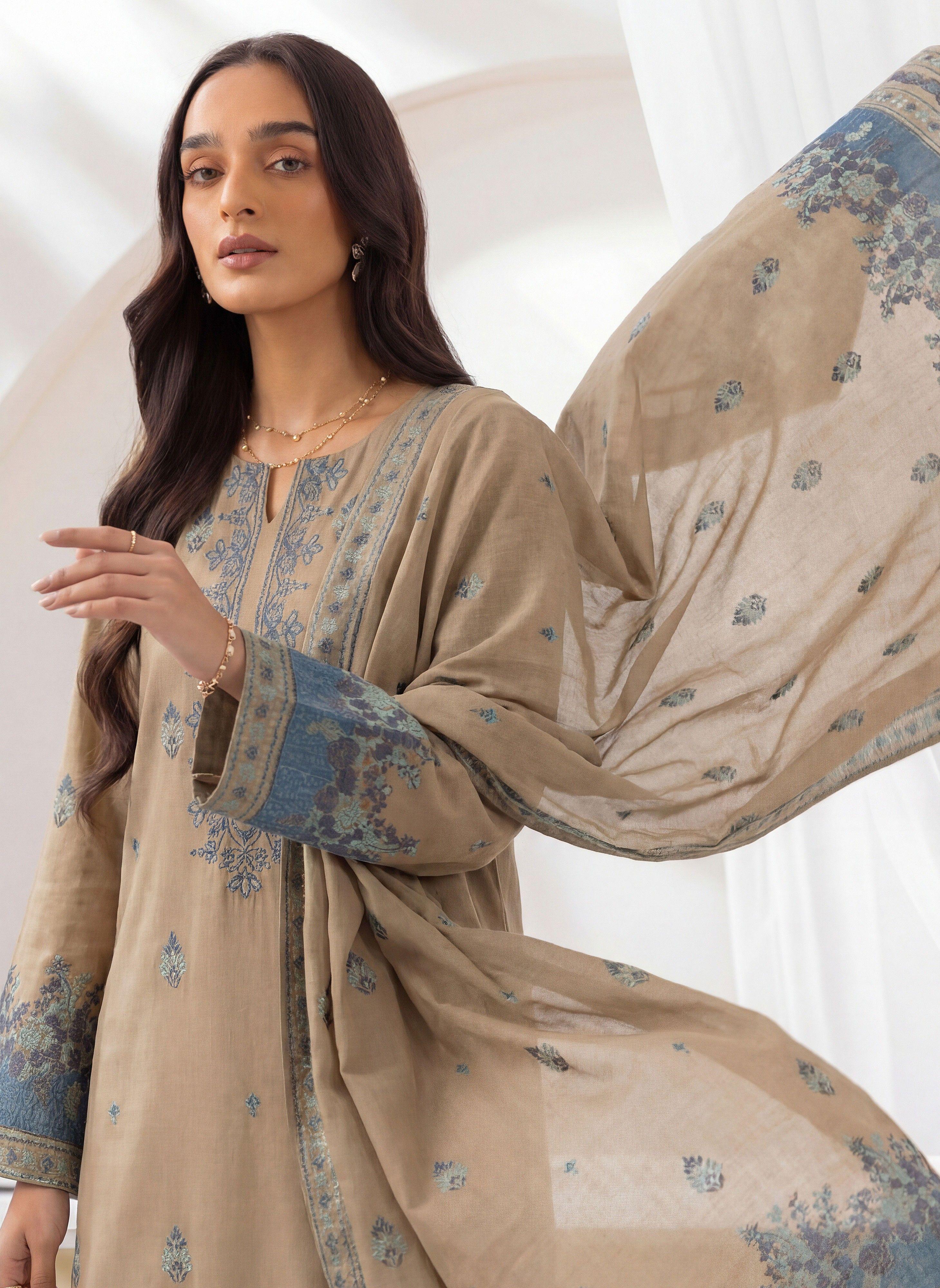 3PC UN-STITCHED JACQUARD LAWN RJL-16