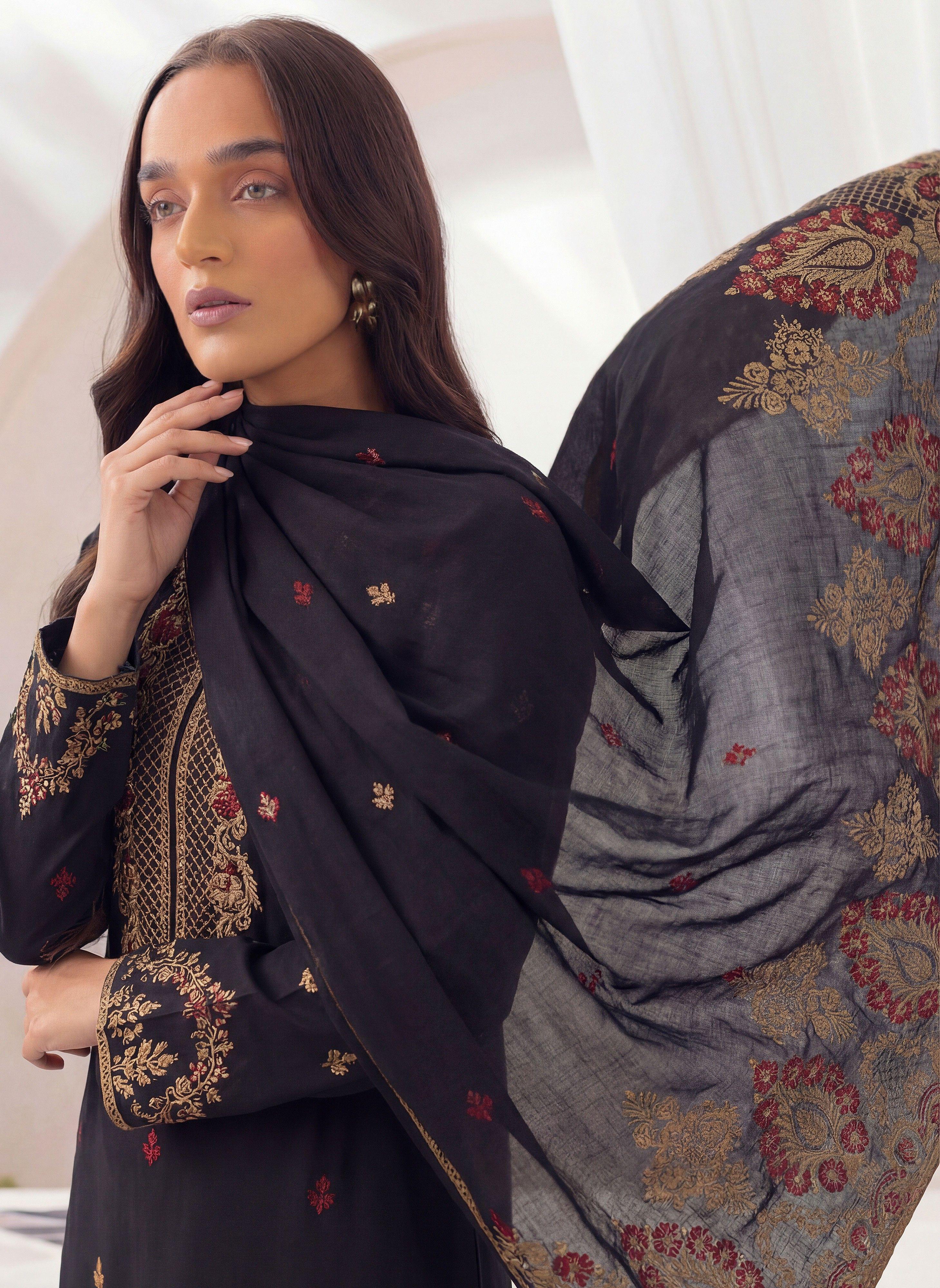 3PC UN-STITCHED JACQUARD LAWN RJL-19